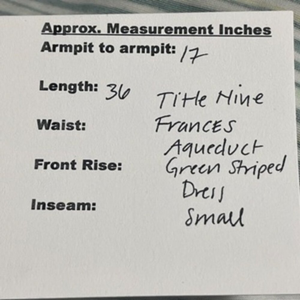 2/$30 Title Nine Frances Aqueduct Green Striped Dress Small - Picture 7 of 7